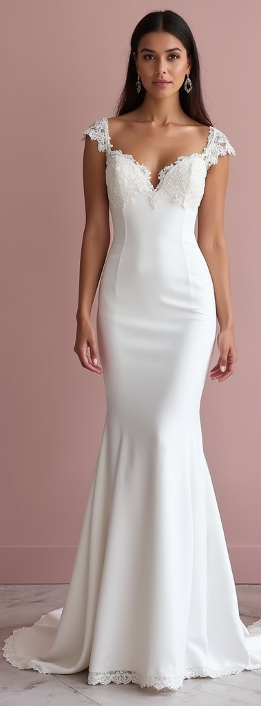 Mermaid Wedding Dress for Petite Brides Wanting a Long and Sleek Style
