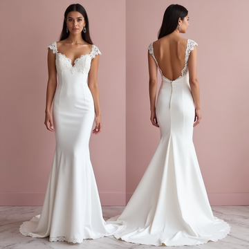Mermaid Wedding Dress for Petite Brides Wanting a Long and Sleek Style