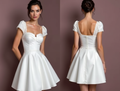 Flirty Short Wedding Dress and Mini Dress with Spaghetti Straps for a Delicate Look