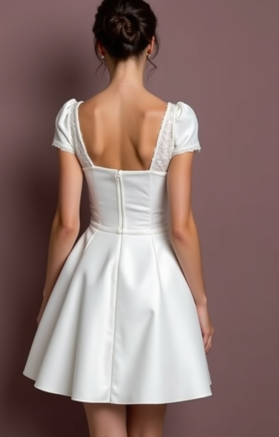 Flirty Short Wedding Dress and Mini Dress with Spaghetti Straps for a Delicate Look