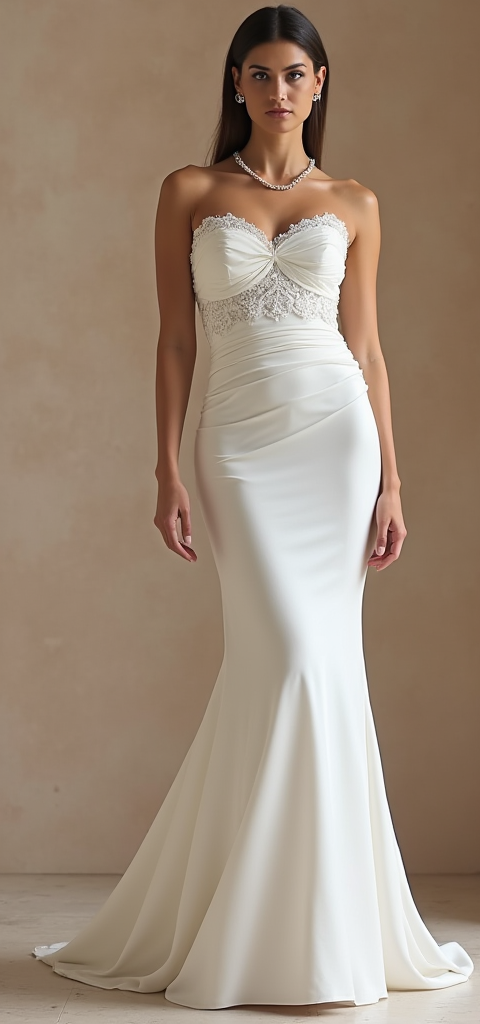 Mermaid Wedding Dress with a Figure-Hugging Silhouette for Sexy Brides