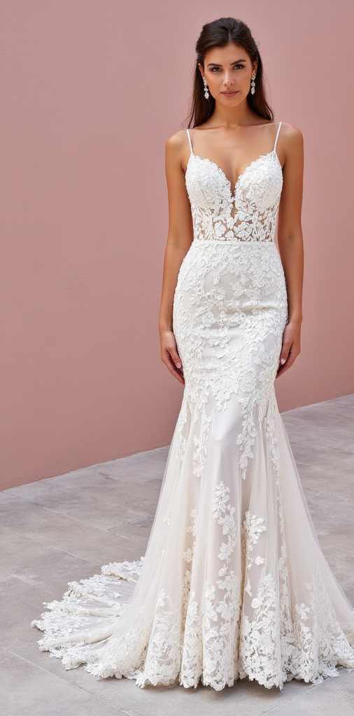 Mermaid Wedding Dress with a Strapless Neckline for a Timeless Look