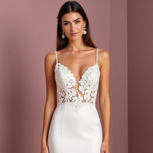 Mermaid Wedding Dress with Beaded Details for a Sparkling Bridal Look