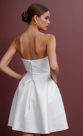 Minimalist Short Wedding Dress and Mini Dress with Clean Lines for a Sleek Look