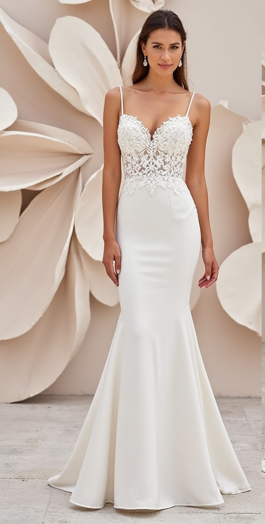 Mermaid Wedding Dress with a Vintage-Inspired Fit for Retro Brides