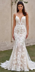 Mermaid Wedding Dress with Sheer Panels for a Modern and Bold Look