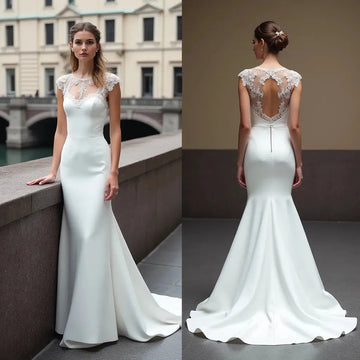 Mermaid Wedding Dress with an Open Back for a Glamorous Bridal Look