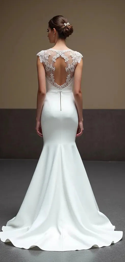 Mermaid Wedding Dress with an Open Back for a Glamorous Bridal Look