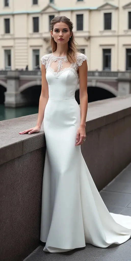 Mermaid Wedding Dress with an Open Back for a Glamorous Bridal Look