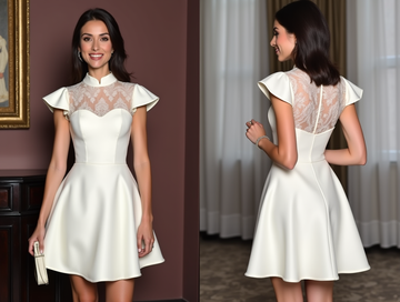 Modern Mini Short Wedding Dress with a Corset Bodice for a Flattering Silhouette