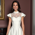 Modern Mini Short Wedding Dress with a Corset Bodice for a Flattering Silhouette