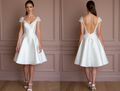 Glamorous Mini Short Wedding Dress with Crystal Beading for a Luxurious Bridal Look