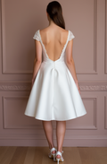 Glamorous Mini Short Wedding Dress with Crystal Beading for a Luxurious Bridal Look