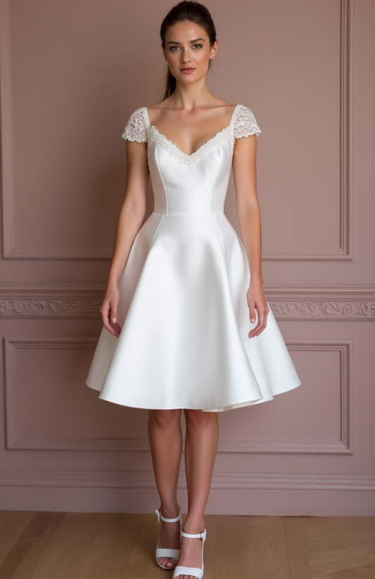 Glamorous Mini Short Wedding Dress with Crystal Beading for a Luxurious Bridal Look