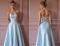Glamorous Blue Prom Dress and Evening Gown with Floral Details for a Soft Look