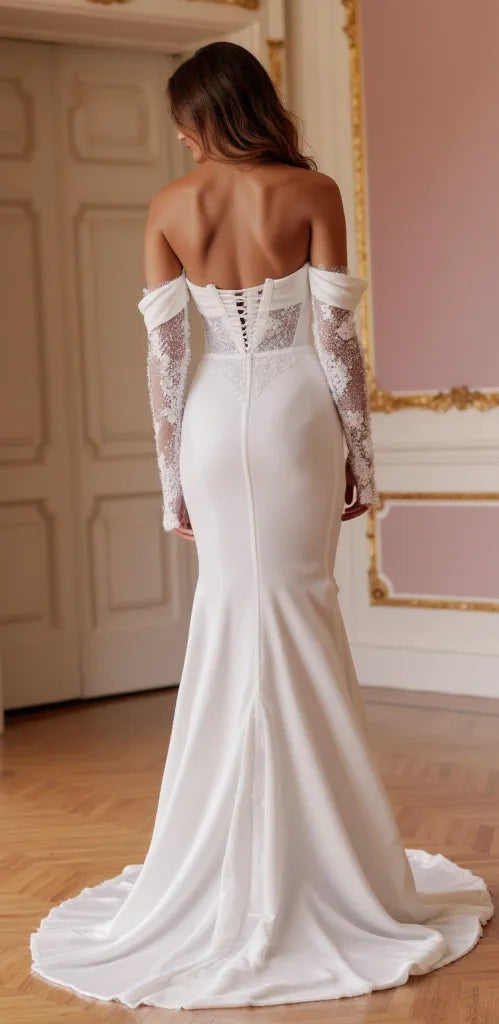 Mermaid Wedding Dress for Petite Brides Wanting a Long and Elegant Look