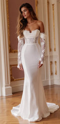 Mermaid Wedding Dress for Petite Brides Wanting a Long and Elegant Look