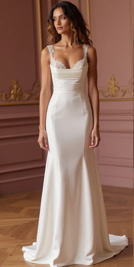 Mermaid Bridal Gown with Romantic Details for a Dreamy Wedding