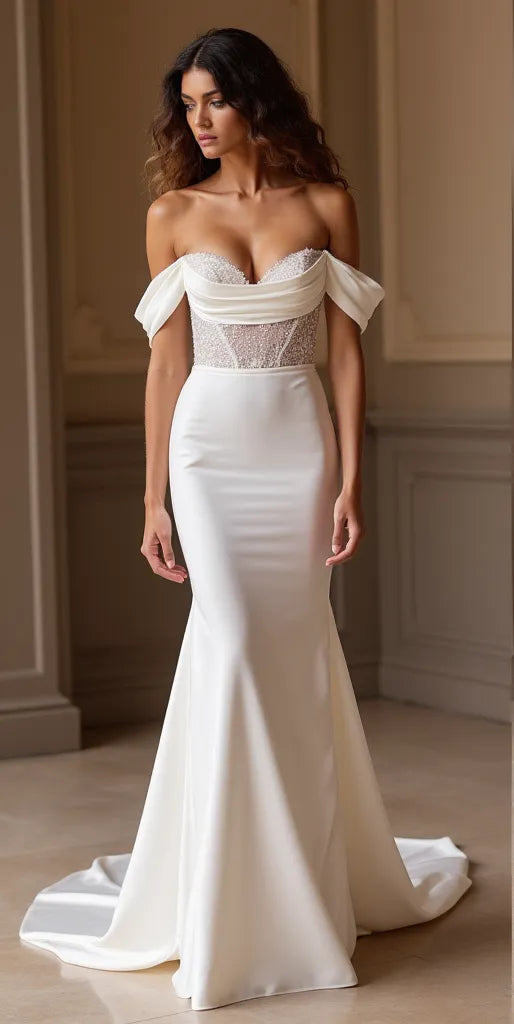 Mermaid Bridal Gown with a Stunning Train for a Dramatic Entrance