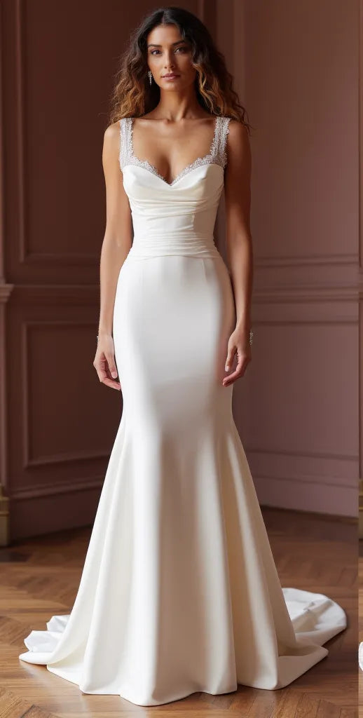 Mermaid Bridal Gown for Intimate Weddings, Reception, and Celebrations