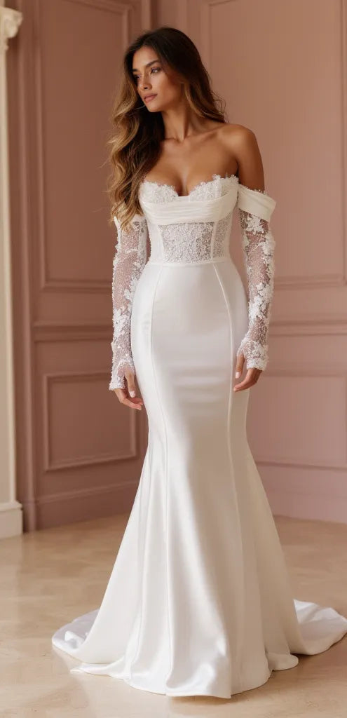 Mermaid Bridal Gown with a Flattering Fit for Hourglass Brides