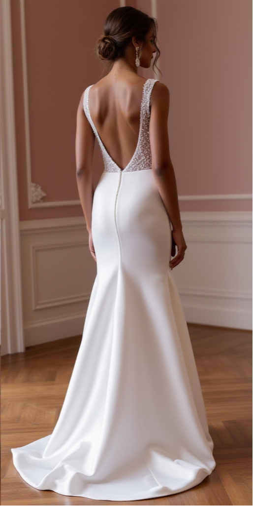 Lace Corset Satin Wedding Dress with Wide Straps