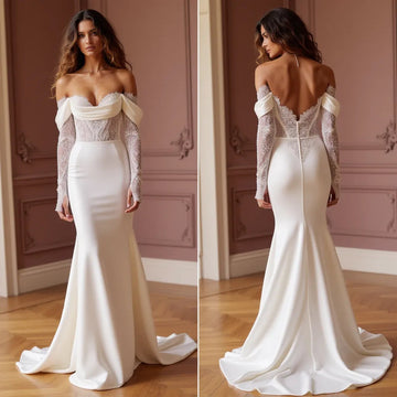 Mermaid Wedding Gown with Lace Accents for a Classic Bridal Look