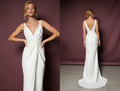 A-Line White Wedding Dress with a Floor-Length Skirt for an Effortless Look