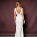A-Line White Wedding Dress with a Floor-Length Skirt for an Effortless Look