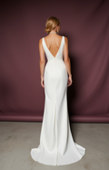 A-Line White Wedding Dress with a Floor-Length Skirt for an Effortless Look