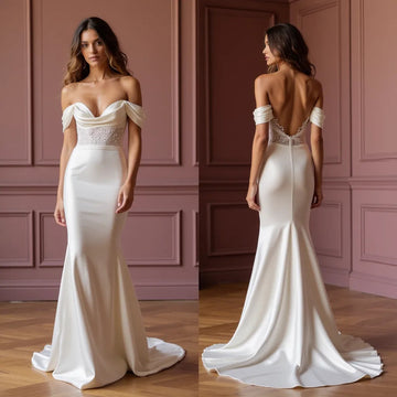 Mermaid Fit-and-Flare Wedding Dress with Stunning Bridal Details