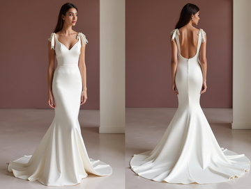 Mermaid White Wedding Dress with Off-the-Shoulder Sleeves for a Graceful Look