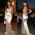 🔹 Champagne satin evening dress 🔹 Lace corset formal gown 🔹 Luxury deep V-neck evening dress 🔹 Elegant open-back evening gown 🔹 High slit satin dress for formal occasions 🔹 Glamorous date night outfit 🔹 Designer-inspired satin evening wear