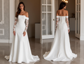 Mermaid White Wedding Dress with a Fit-and-Flare Silhouette for a Stunning Look