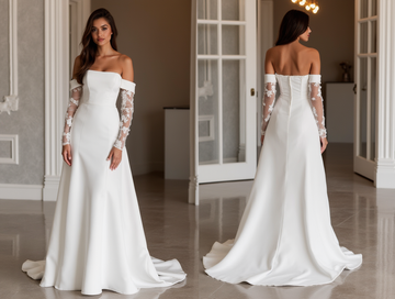 Mermaid White Wedding Dress with a Fit-and-Flare Silhouette for a Stunning Look