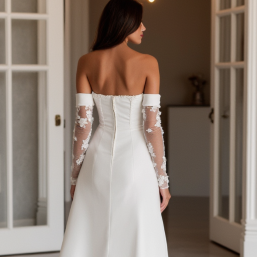 Mermaid White Wedding Dress with a Fit-and-Flare Silhouette for a Stunning Look
