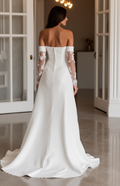 Mermaid White Wedding Dress with a Fit-and-Flare Silhouette for a Stunning Look