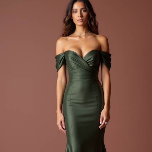 Glamorous Green Evening Dress & Prom Dress with Feather Details for Extra Drama