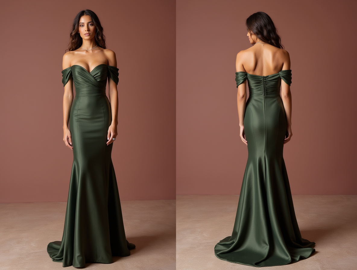 Glamorous Green Evening Dress & Prom Dress with Feather Details for Extra Drama