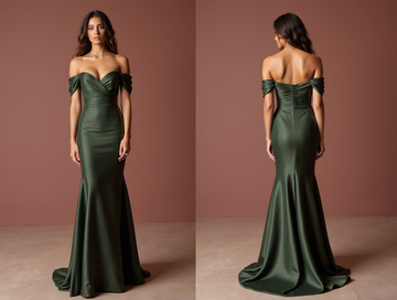 Glamorous Green Evening Dress & Prom Dress with Feather Details for Extra Drama