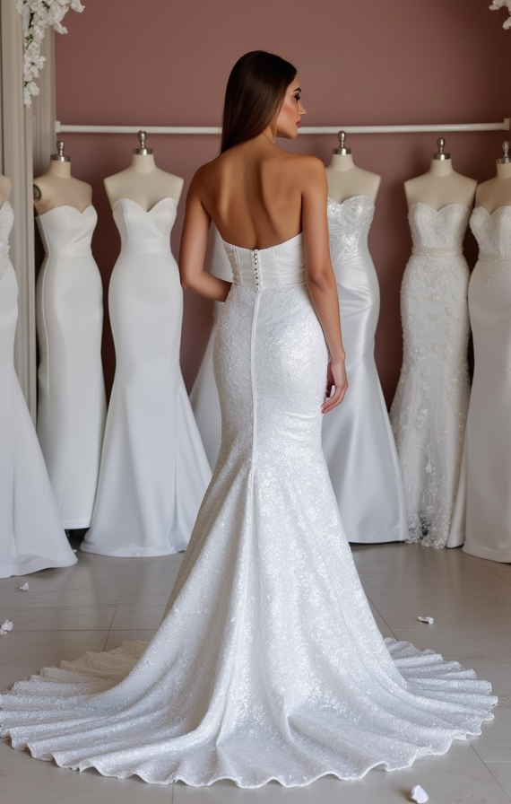 Modern White A-Line Wedding Dress with a High Slit for a Bold Bridal Statement