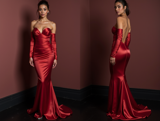 Modern Red Evening Dress & Prom Dress with High-Low Hem for a Chic Appeal