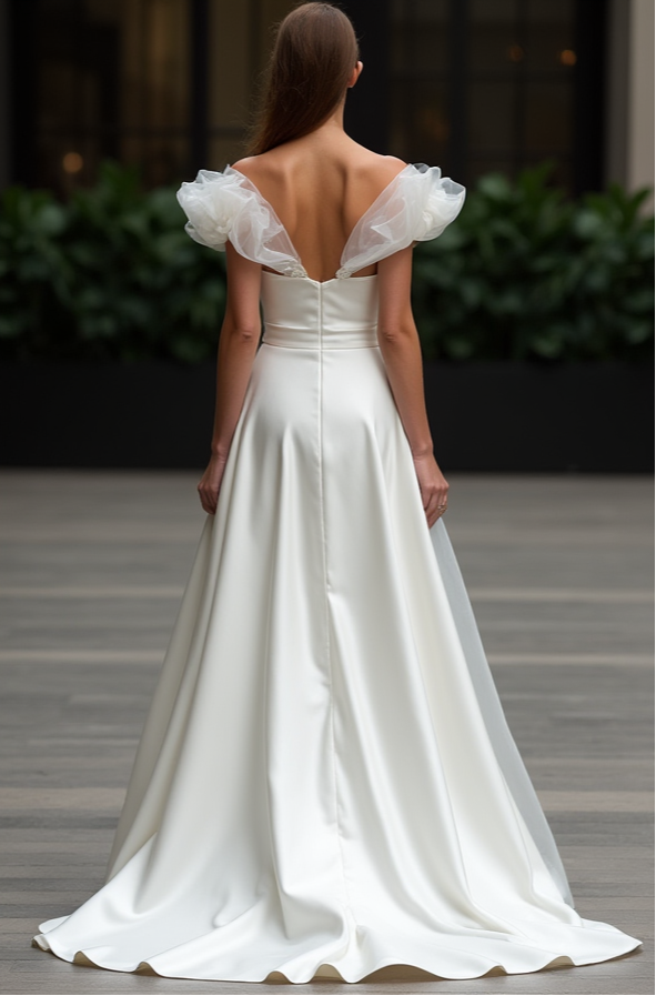 Classic Strapless Ball Gown – Sweetheart Neckline & Full Satin Skirt