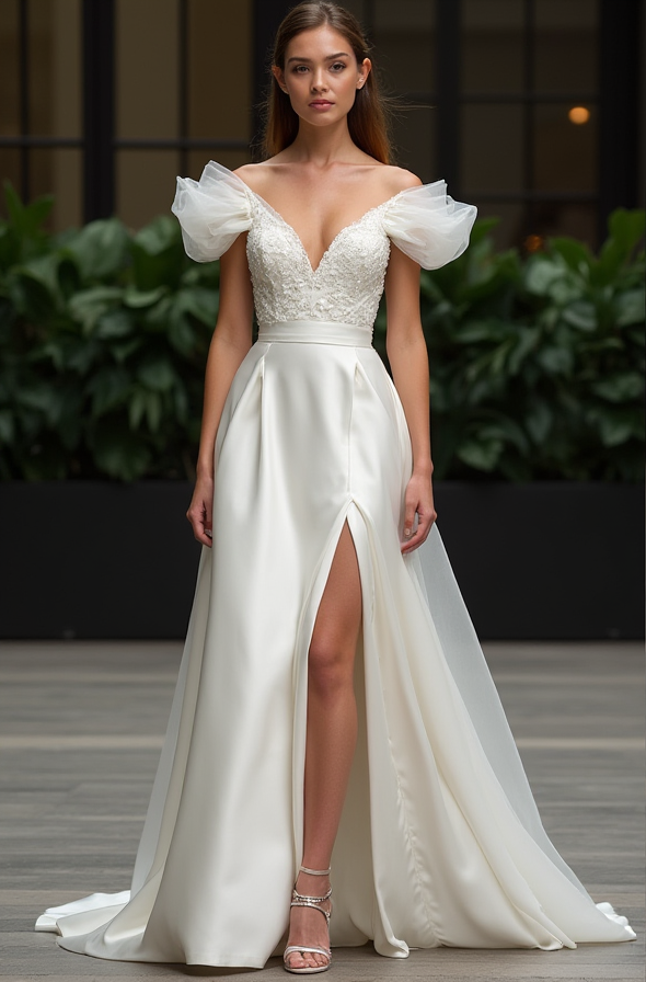 Classic Strapless Ball Gown – Sweetheart Neckline & Full Satin Skirt