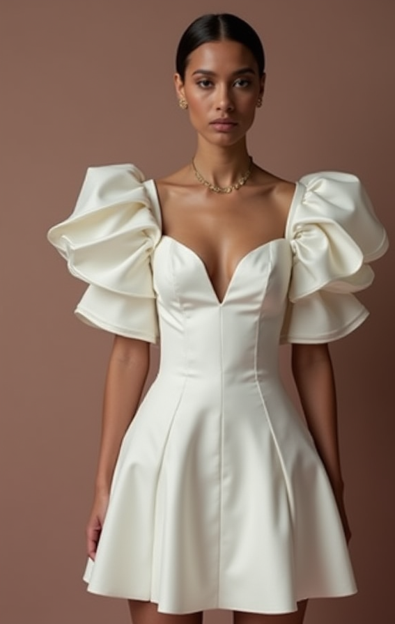 Glamorous White Mini Short Wedding Dress with Beaded Bodice for a Sparkling Wedding Style