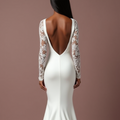 Stunning A-Line White Wedding Dress with a Lace-up Back for a Custom Fit