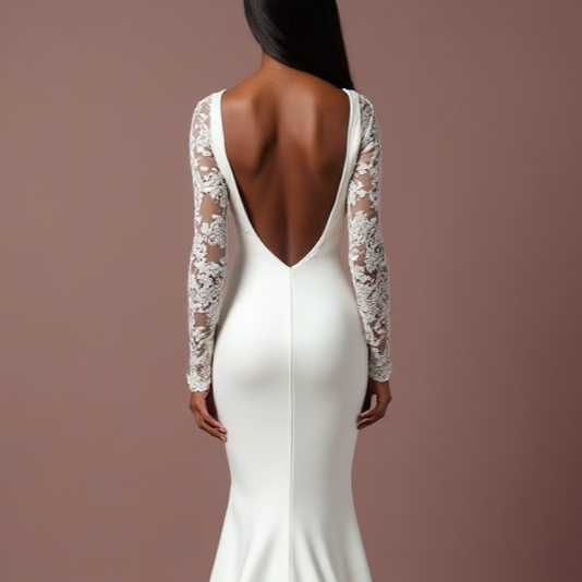 Stunning A-Line White Wedding Dress with a Lace-up Back for a Custom Fit