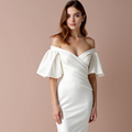 Glamorous White Mermaid Wedding Dress with a Satin Finish for a Luxurious Look