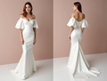 Glamorous White Mermaid Wedding Dress with a Satin Finish for a Luxurious Look
