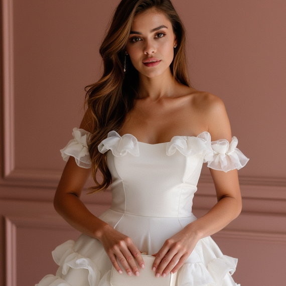 Modern White Mini Short Wedding Dress with Side Cutouts for a Trendy Touch